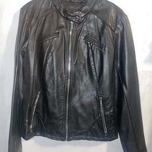 Guess Black Leather Jacket